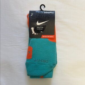 Nike Elite Cushioned Athletic Socks - Teal and Orange